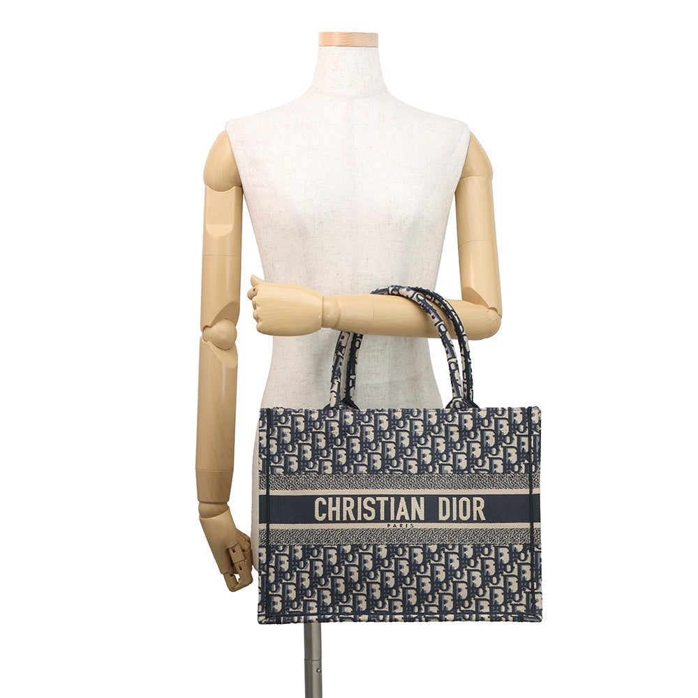 Dior Book tote EcruWhite/BlueM1296ZRIW_M828 Canvas Size Medium
