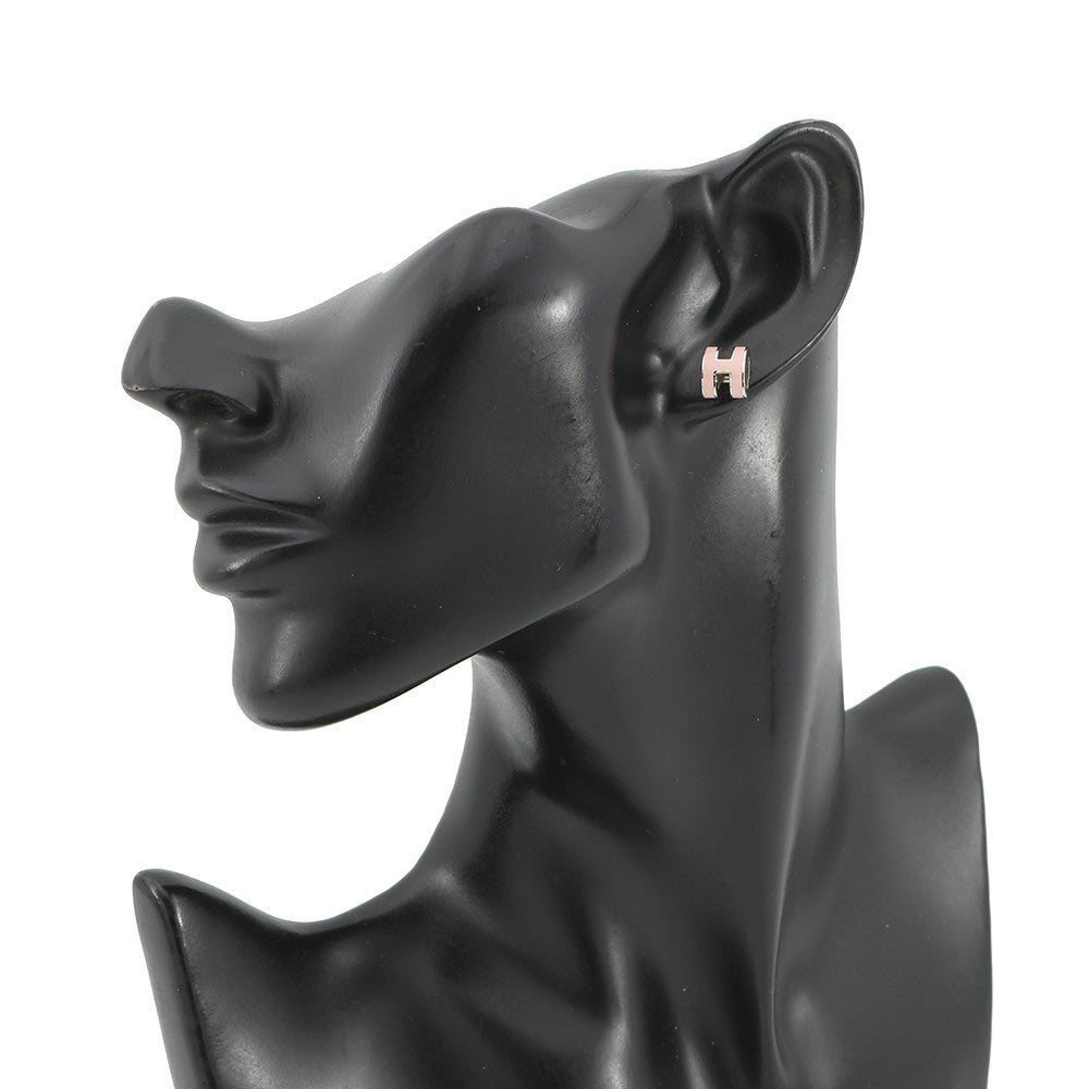 HERMES Pop Ash Earrings Size Mini Pink Metal Lacquer