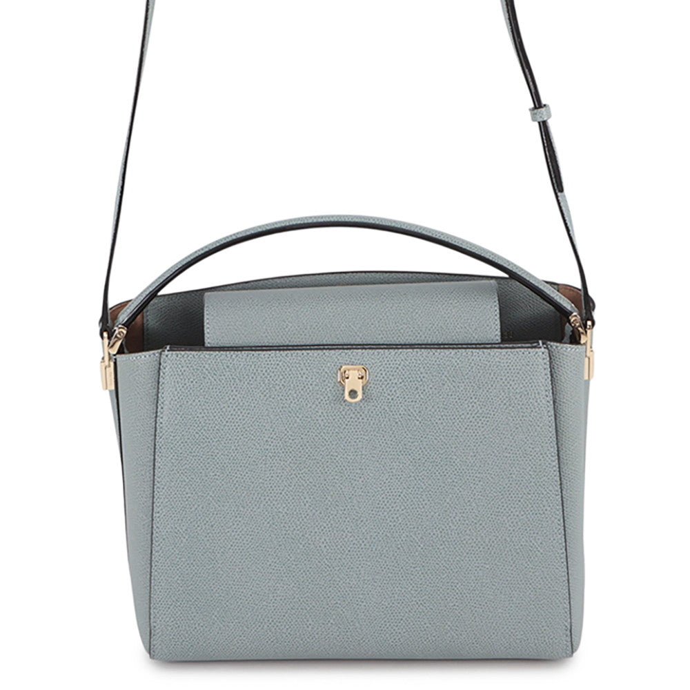Valextra Valextra Brera 2WAY Handbag Blue GrayV5U92 Leather Size Medium
