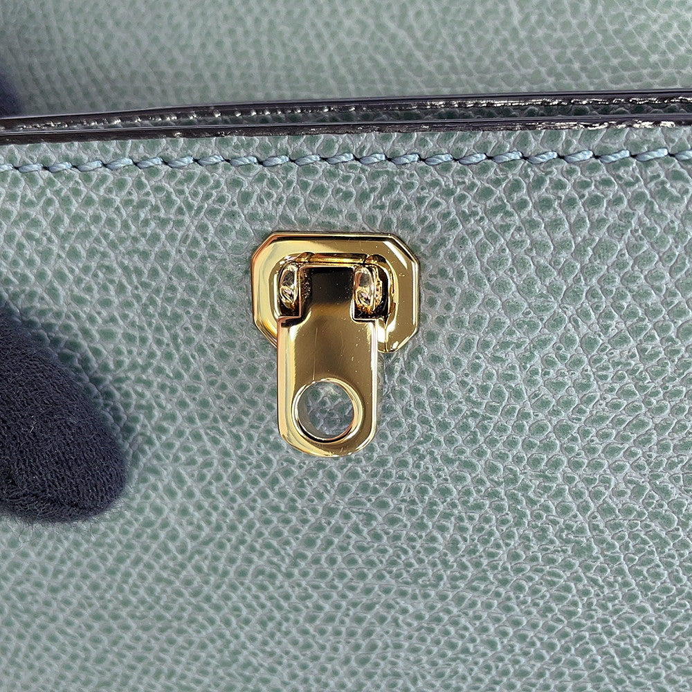 Valextra Valextra Brera 2WAY Handbag Blue GrayV5U92 Leather Size Medium