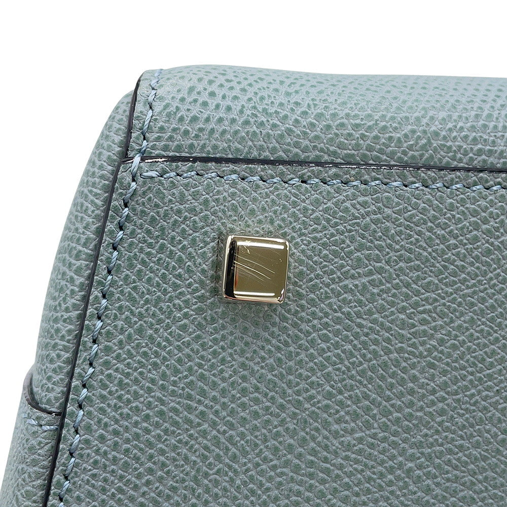 Valextra Valextra Brera 2WAY Handbag Blue GrayV5U92 Leather Size Medium