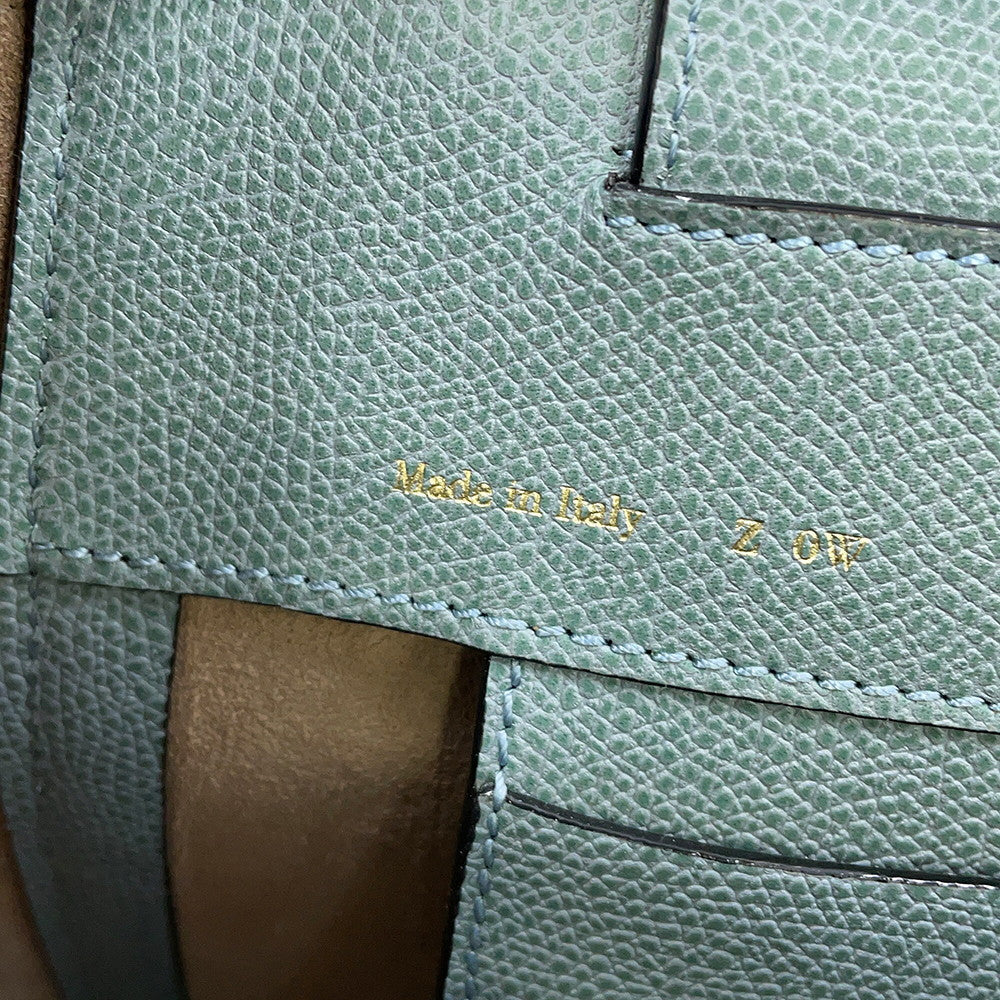 Valextra Valextra Brera 2WAY Handbag Blue GrayV5U92 Leather Size Medium