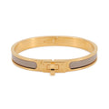 HERMES Mini Clic Kelly Bracelet Size GM Marron Glasse Metal Enamel