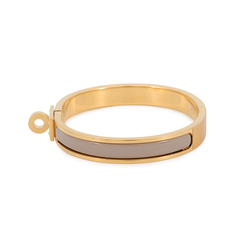 HERMES Mini Clic Kelly Bracelet Size GM Marron Glasse Metal Enamel