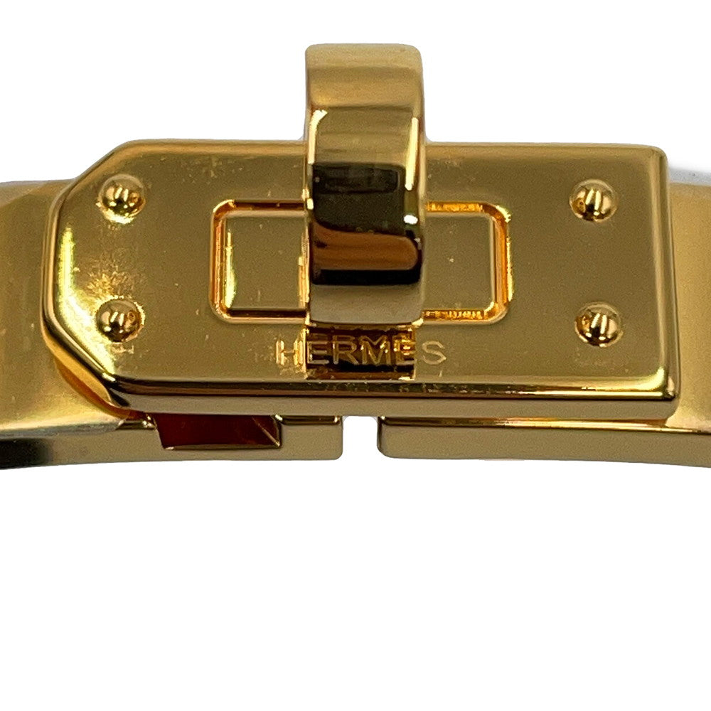 HERMES Mini Clic Kelly Bracelet Size GM Marron Glasse Metal Enamel