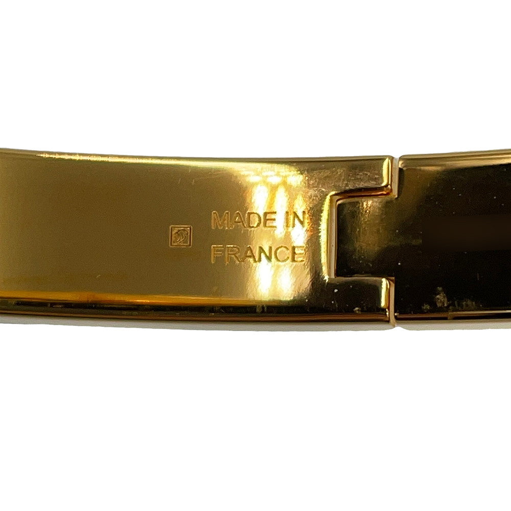 HERMES Mini Clic Kelly Bracelet Size GM Marron Glasse Metal Enamel