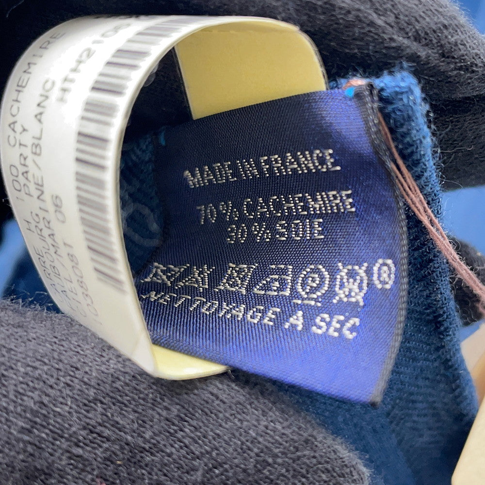 HERMES Giant Square Fauve Party Size 100 Ciel/Marine/WhiteH103808T Cashmere70% Silk30%