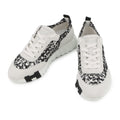 HERMES Sneakers bouncing White/Black241201Z Silk Tressée Amplime Size 37