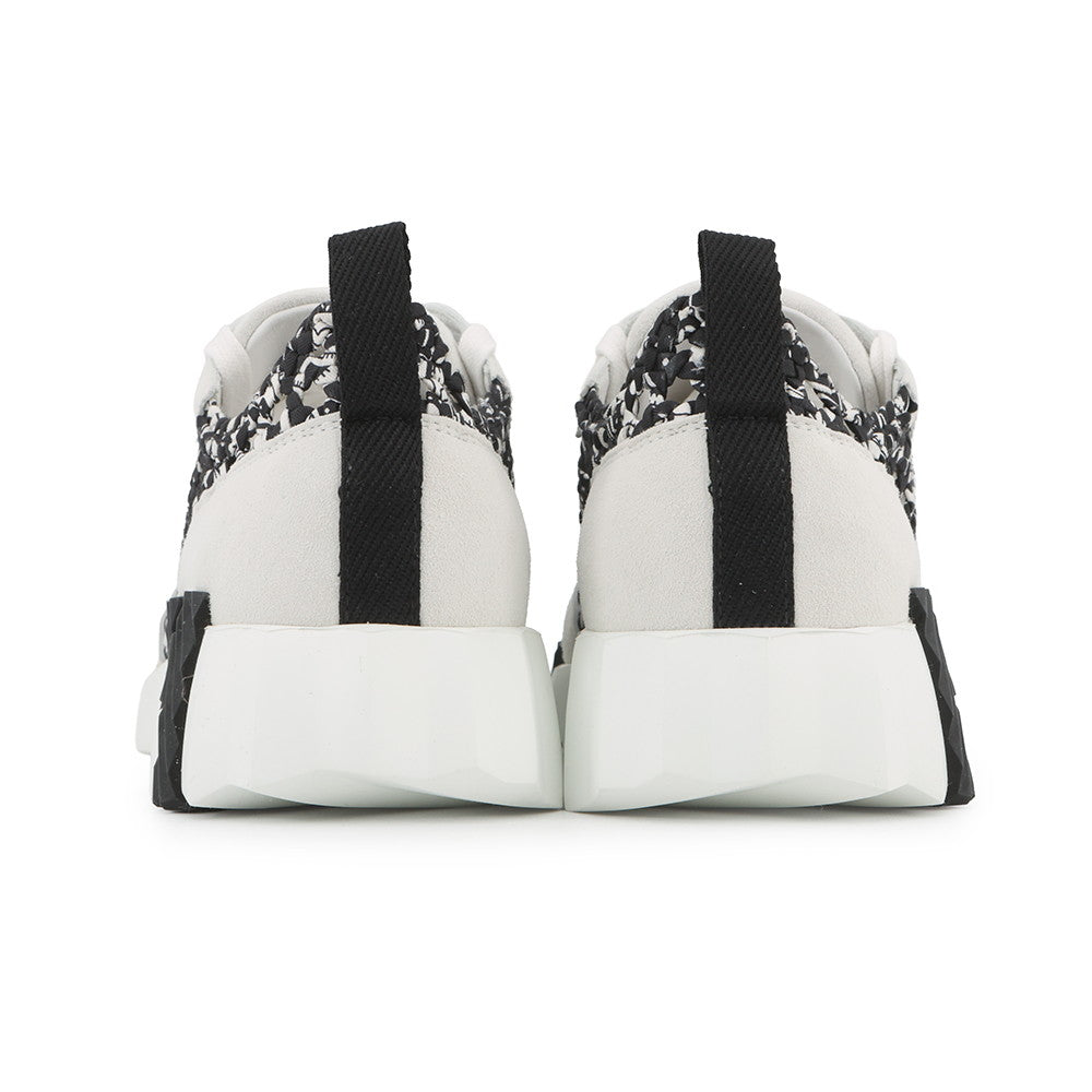 HERMES Sneakers bouncing White/Black241201Z Silk Tressée Amplime Size 37