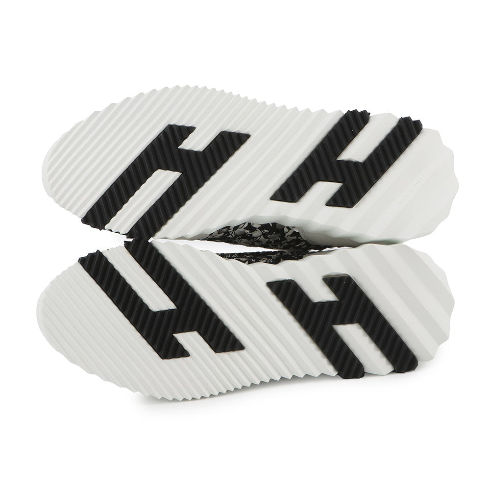 HERMES Sneakers bouncing White/Black241201Z Silk Tressée Amplime Size 37