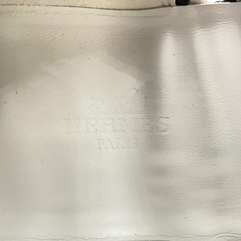 HERMES Sneakers bouncing White/Black241201Z Silk Tressée Amplime Size 37