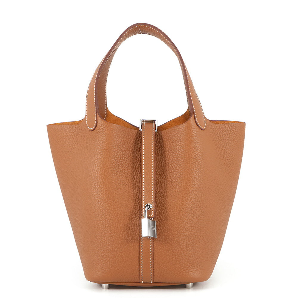 HERMES Picotin Lock Gold Taurillon Clemence Size PM