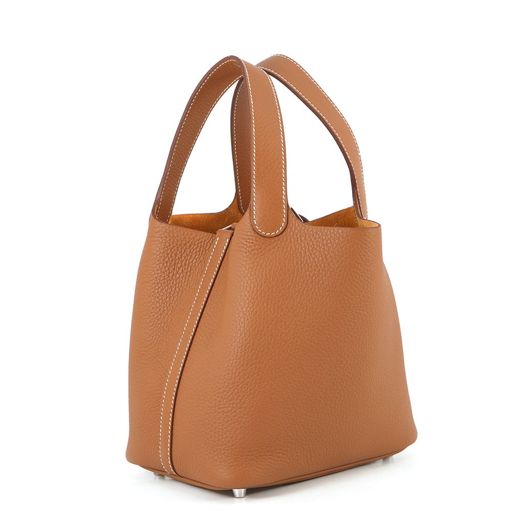 HERMES Picotin Lock Gold Taurillon Clemence Size PM