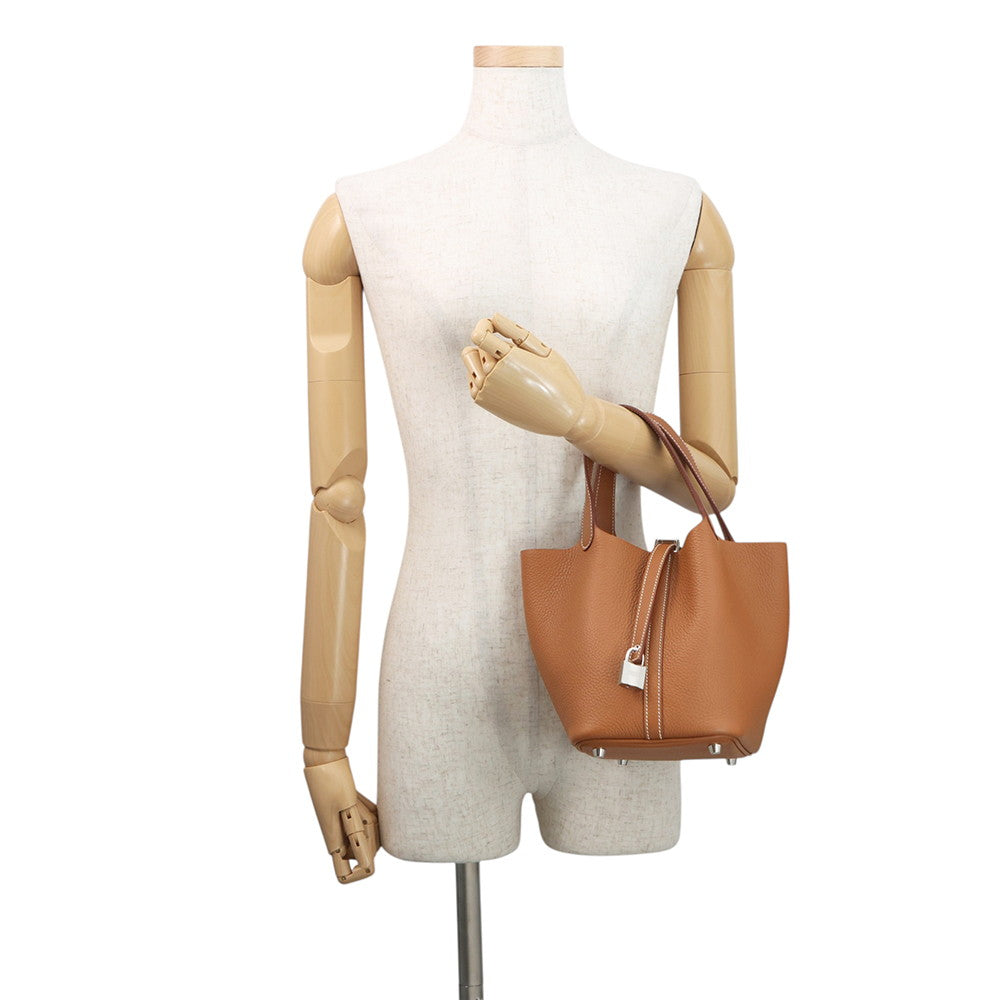 HERMES Picotin Lock Gold Taurillon Clemence Size PM