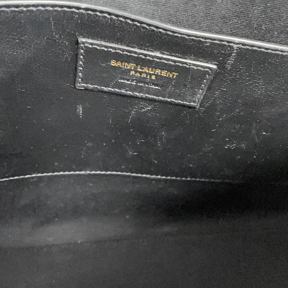 SAINT LAURENT PARIS Manhattan Shoulder Bag Black579271DND0J1000 Croco embossed leather