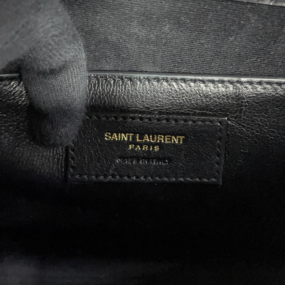 SAINT LAURENT PARIS Manhattan Shoulder Bag Black579271DND0J1000 Croco embossed leather