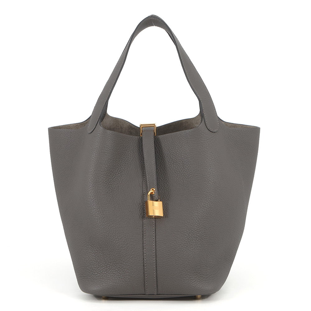 HERMES Picotin Lock Graphite Taurillon Maurice Size MM