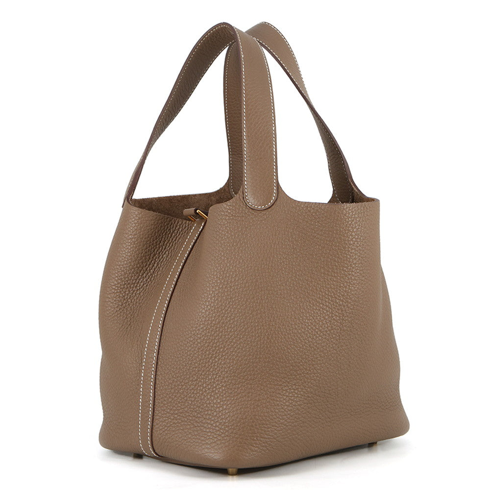 HERMES Picotin Lock Etoupe Taurillon Clemence Size MM