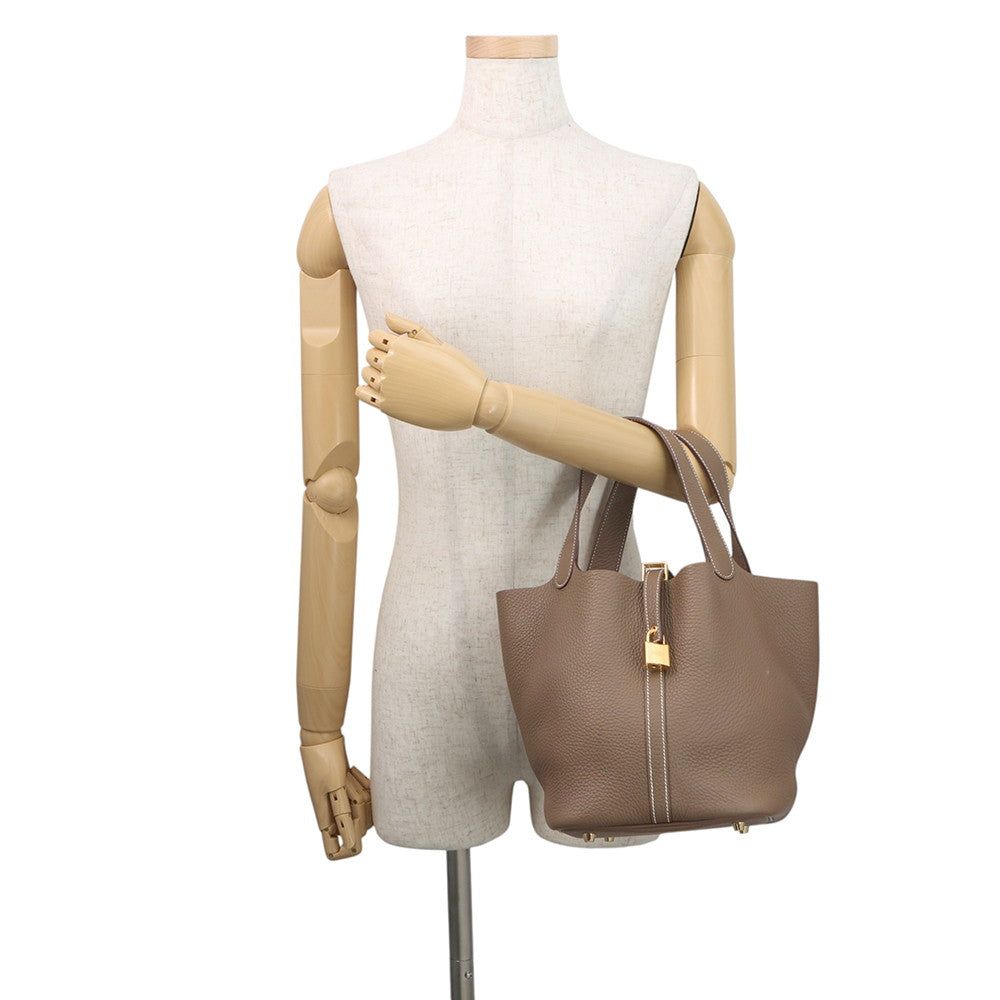 HERMES Picotin Lock Etoupe Taurillon Clemence Size MM