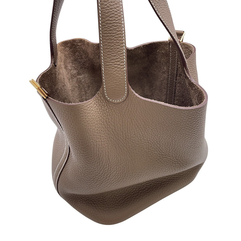 HERMES Picotin Lock Etoupe Taurillon Clemence Size MM