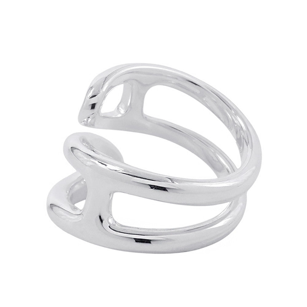 HERMES Chaine d'Ancre Twist Punk Ring Size PM/48/#8 SV925