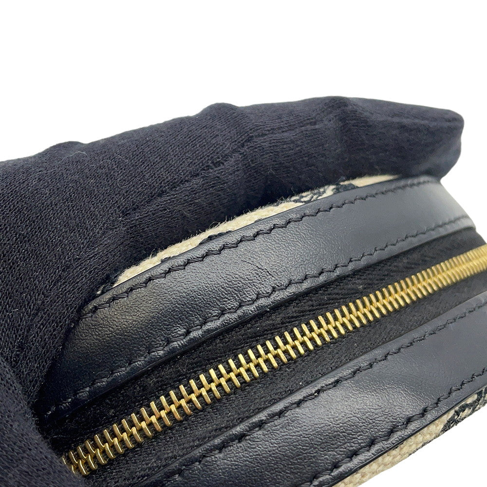 CELINE Triomphe Round Purse Shoulder Bag Black/Ivory10G812CR1.38NO Canvas Leather