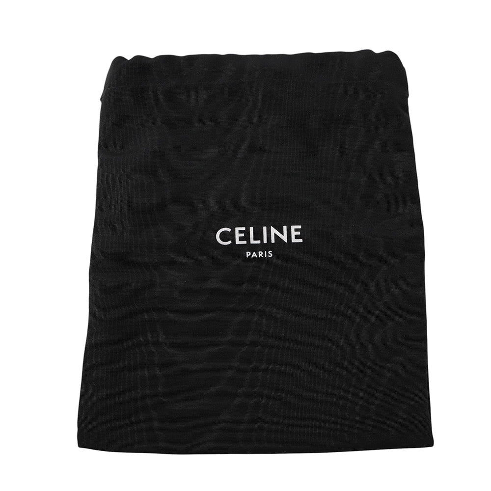 CELINE Triomphe Round Purse Shoulder Bag Black/Ivory10G812CR1.38NO Canvas Leather