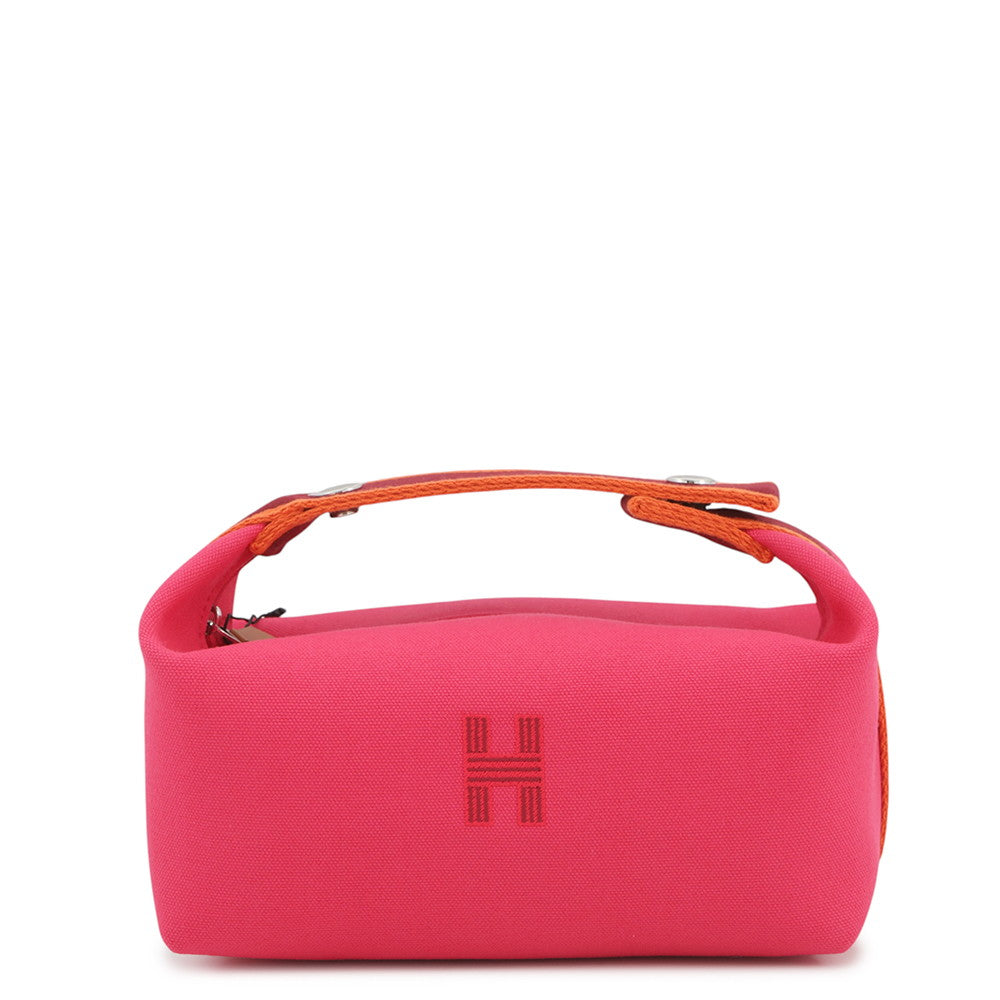 HERMES Brid a Black Hibiscus Canvas Size PM