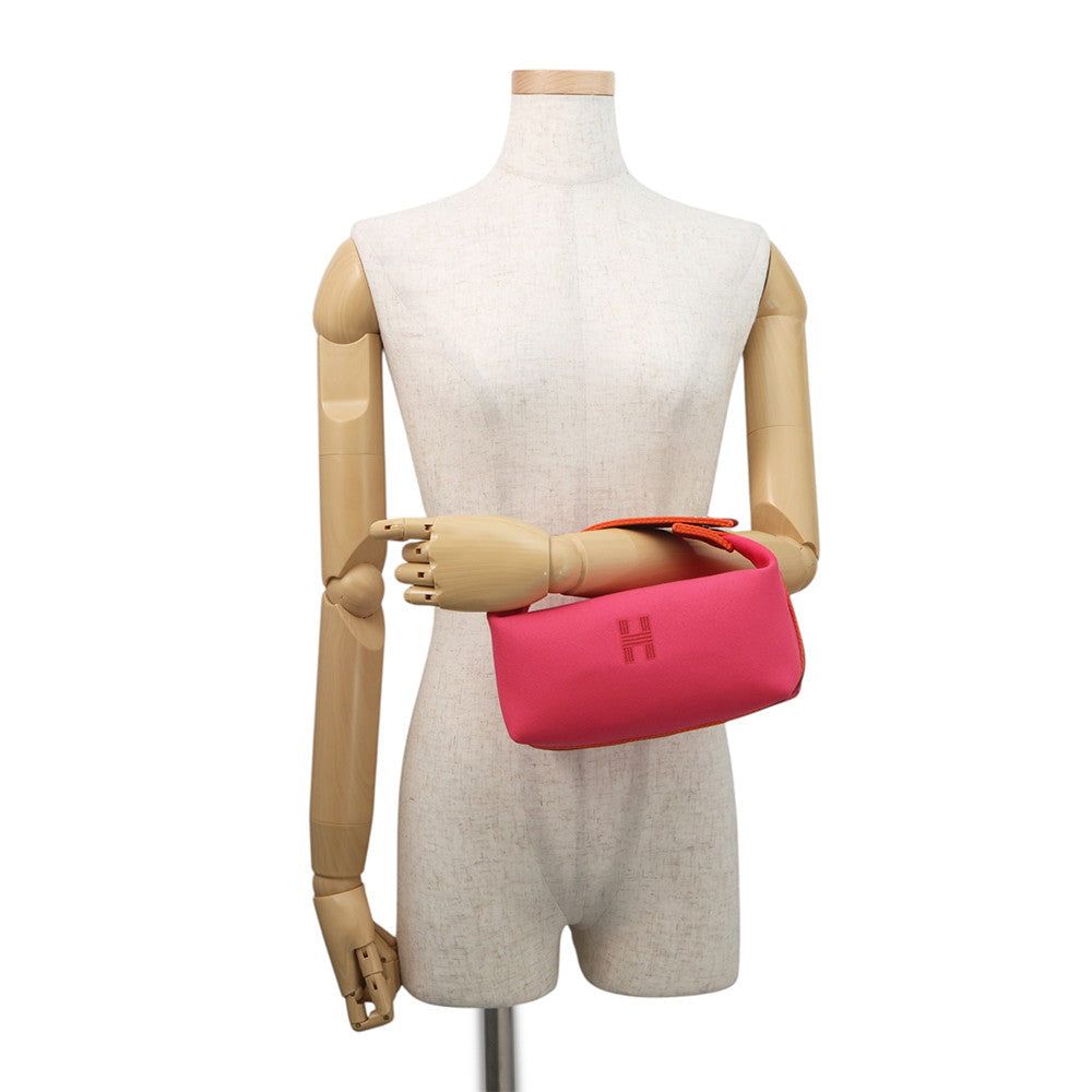 HERMES Brid a Black Hibiscus Canvas Size PM