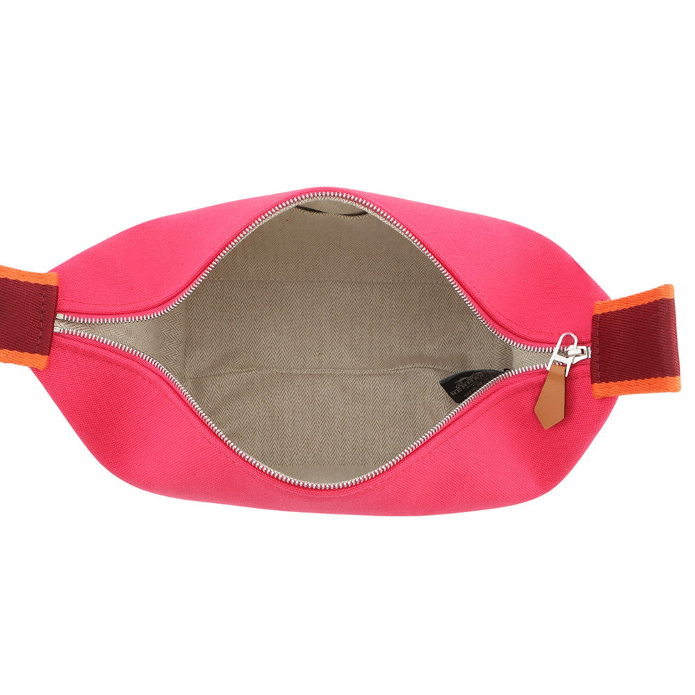 HERMES Brid a Black Hibiscus Canvas Size PM