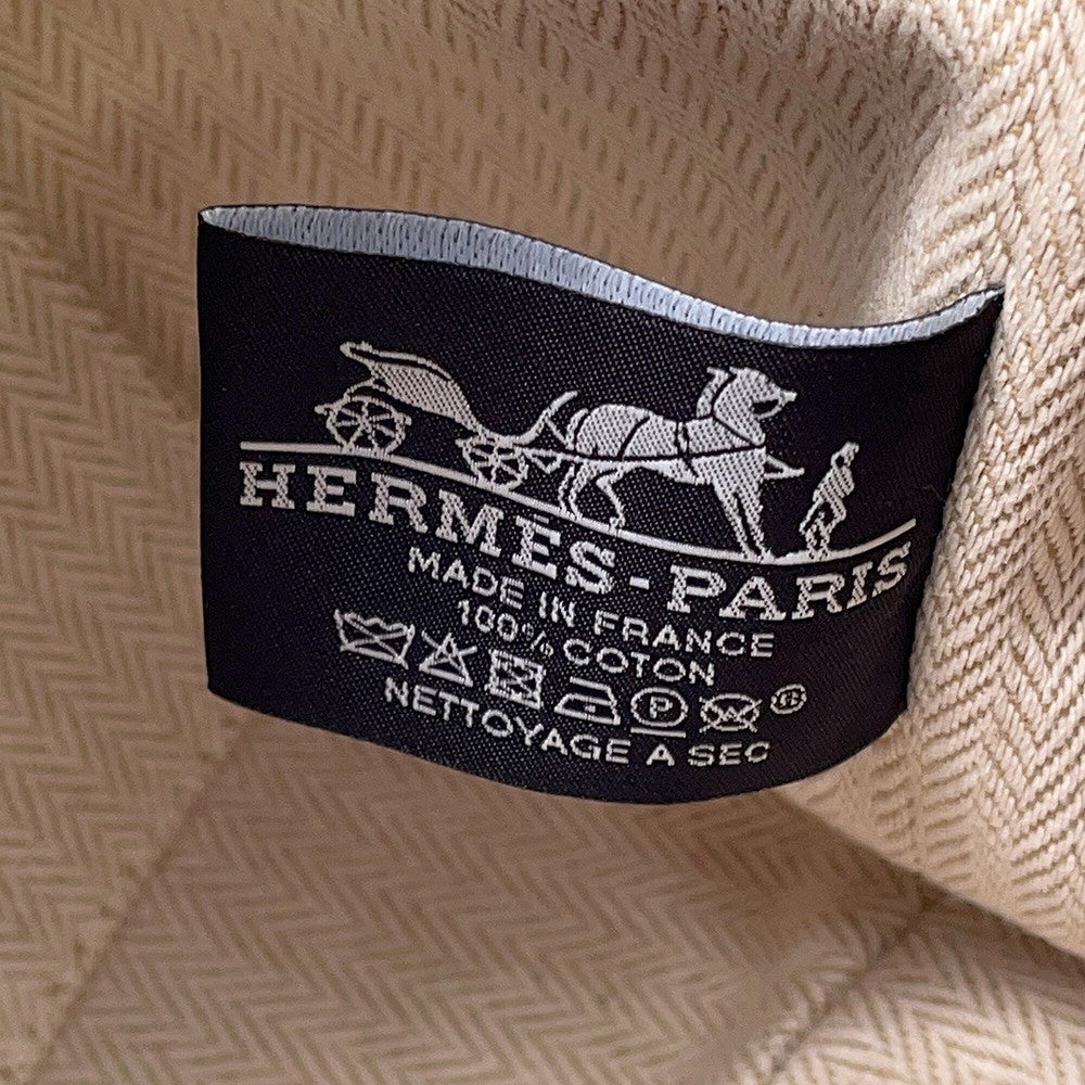 HERMES Brid a Black Hibiscus Canvas Size PM