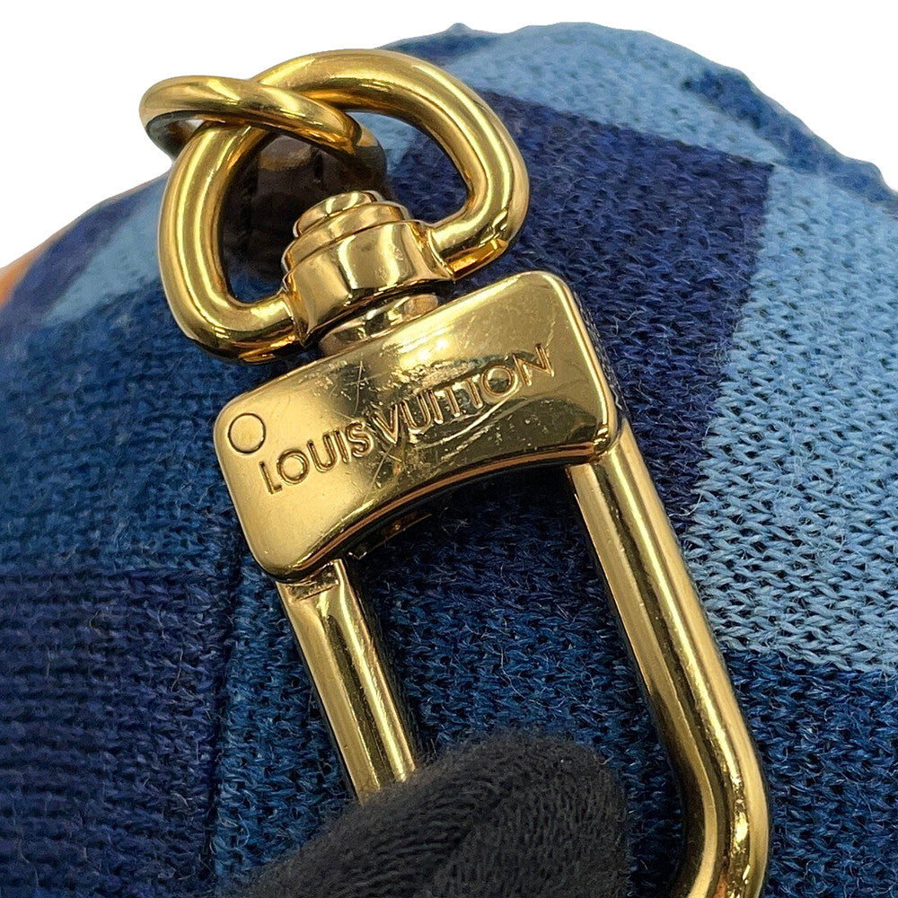 LOUIS VUITTON LV Louis Bear Bag Charm Noir/Blue/BrownM03206 Fake fur