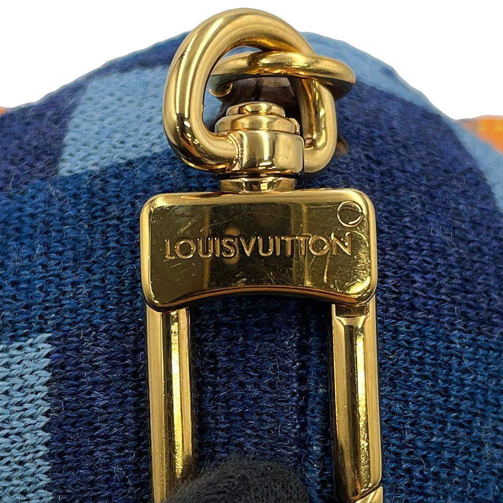 LOUIS VUITTON LV Louis Bear Bag Charm Noir/Blue/BrownM03206 Fake fur