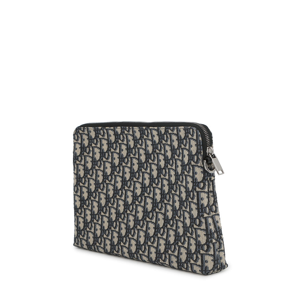 Dior Oblique A4 Zip Pouch Clutch Bag Beige/Black2ESCA421YKY_H27E Canvas