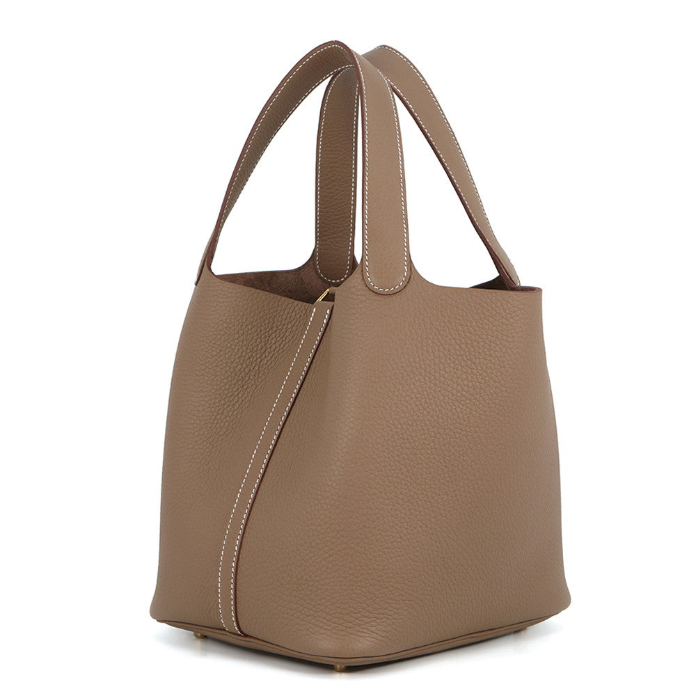 HERMES Picotin Lock Etoupe Taurillon Clemence Size MM