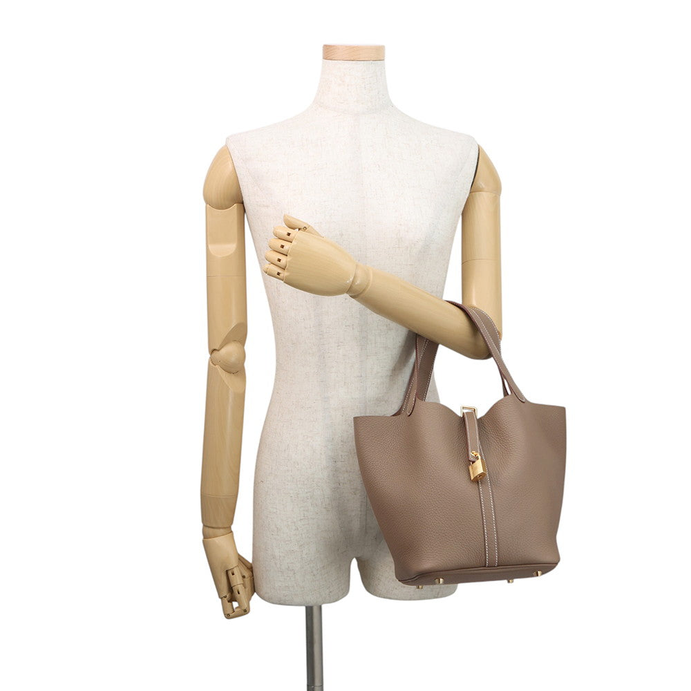 HERMES Picotin Lock Etoupe Taurillon Clemence Size MM