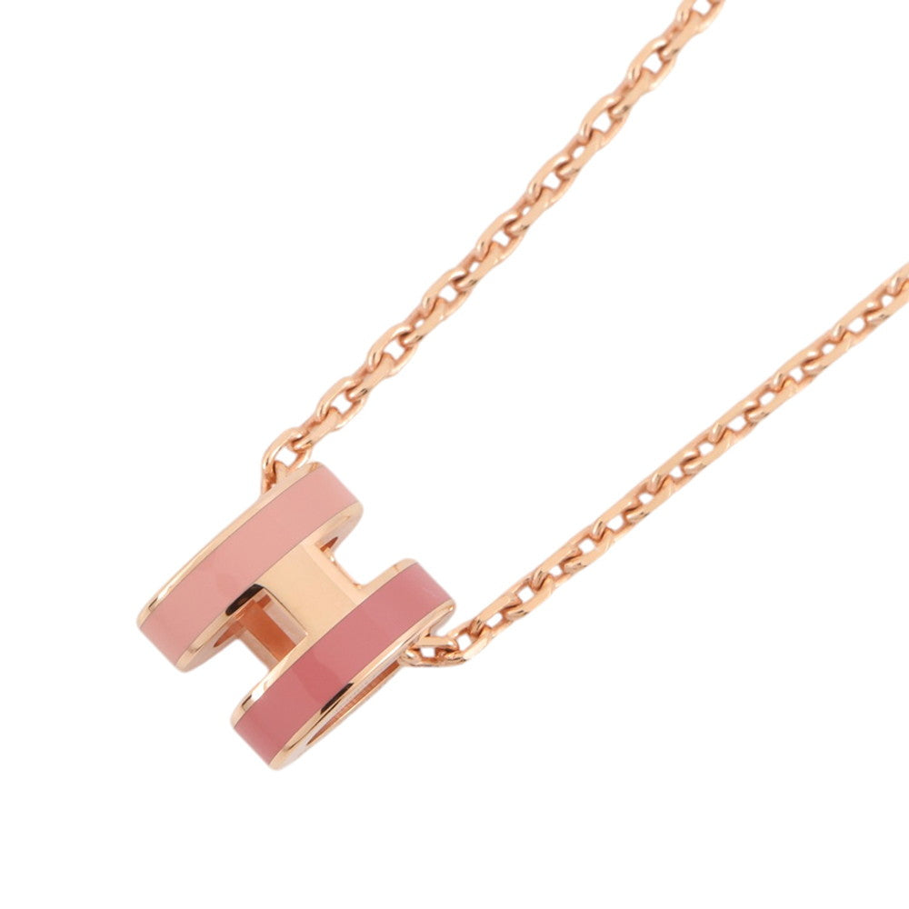 HERMES Pop Ash Necklace Rocabar Size Mini Beauty Lacquer Gold Plated