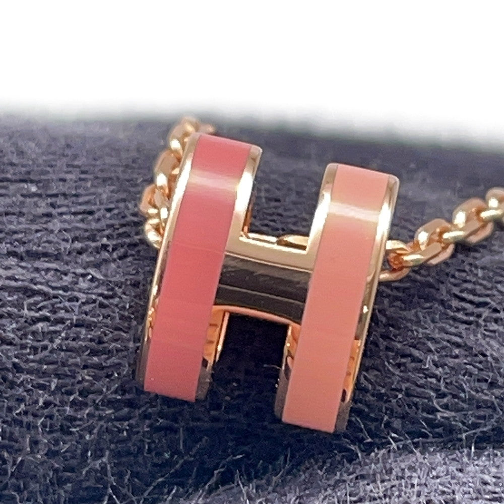HERMES Pop Ash Necklace Rocabar Size Mini Beauty Lacquer Gold Plated