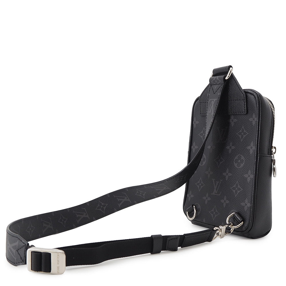 LOUIS VUITTON outdoor sling bag NoirM30741 Monogram Eclipse Taiga Leather