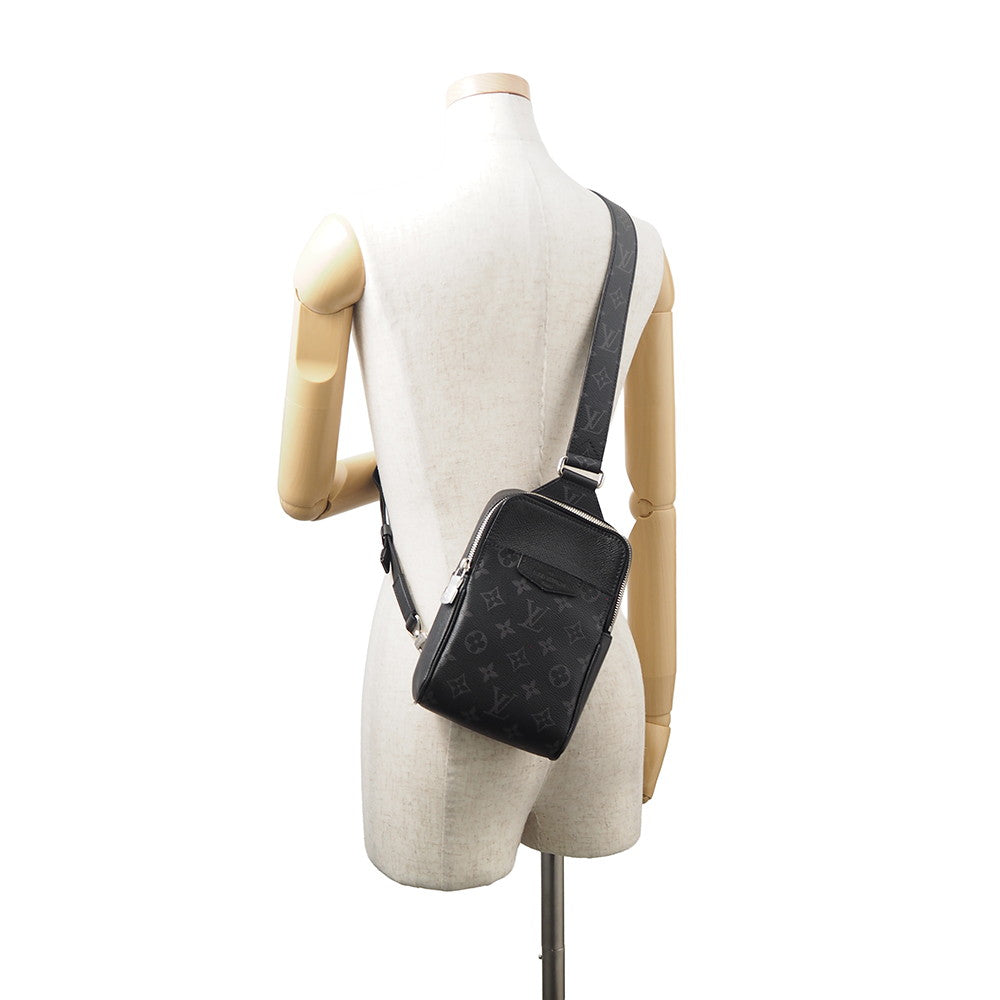 LOUIS VUITTON outdoor sling bag NoirM30741 Monogram Eclipse Taiga Leather