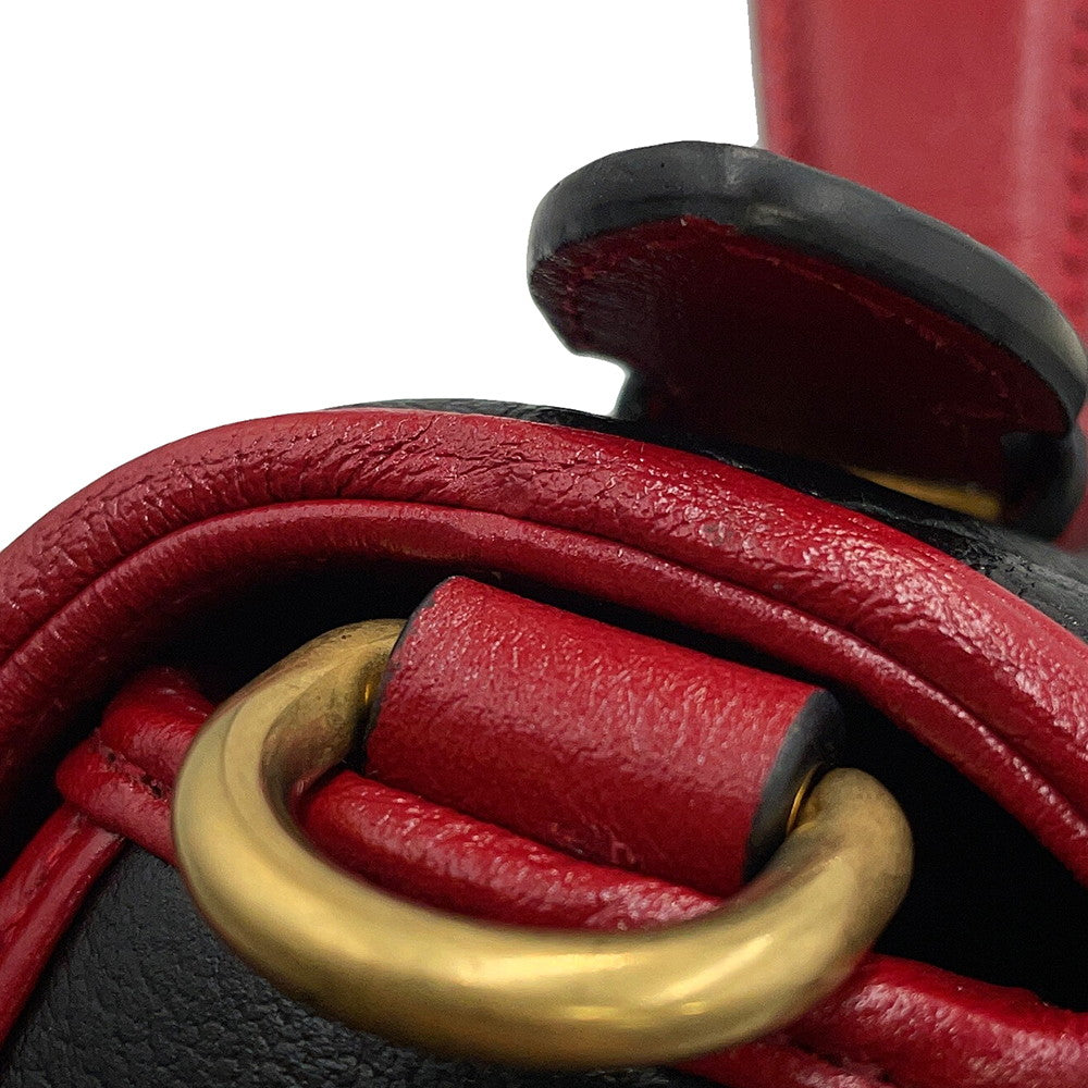 GUCCI GG Marmont Mini Top Handle Bag Black/Red583571 Leather