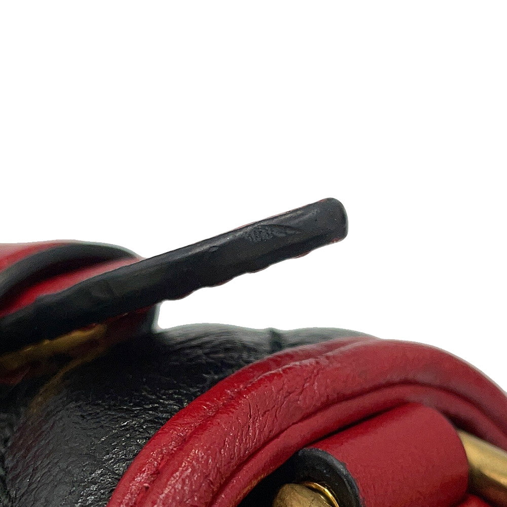 GUCCI GG Marmont Mini Top Handle Bag Black/Red583571 Leather