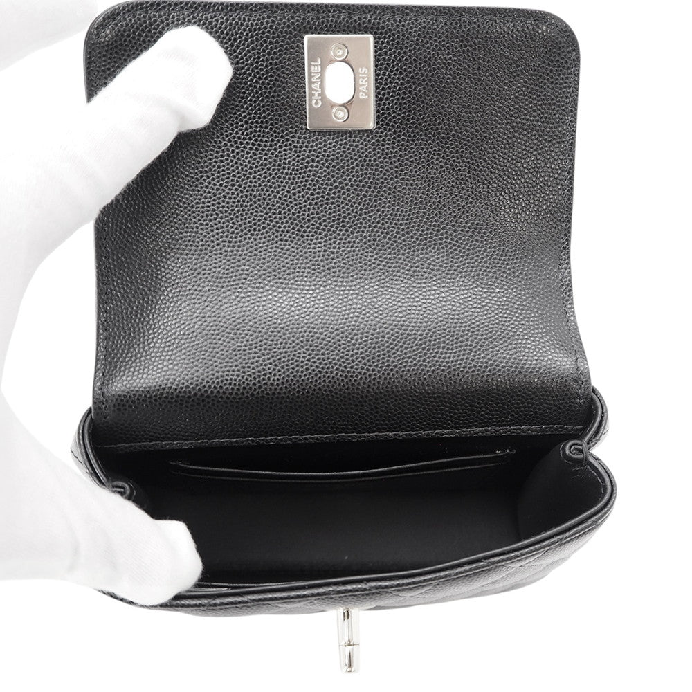 CHANEL Matelasse Coco Handle 2WAYHandbag BlackAP4244 Caviar Leather Size Mini mini