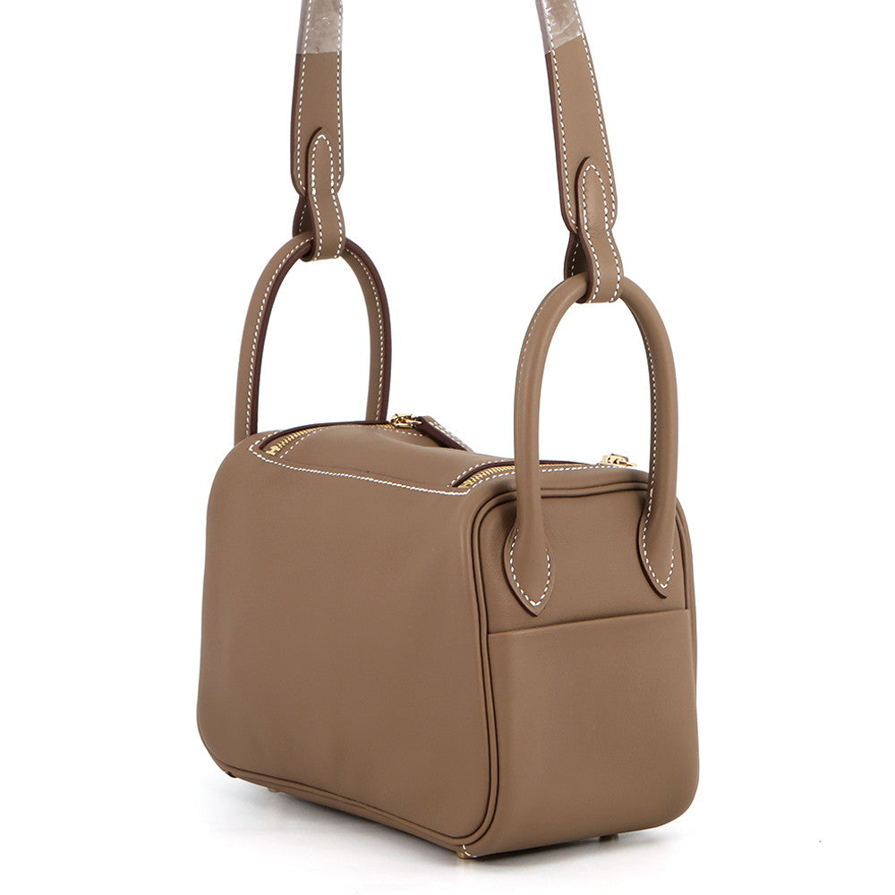 HERMES Lindy Etoupe Swift Leather Size Mini