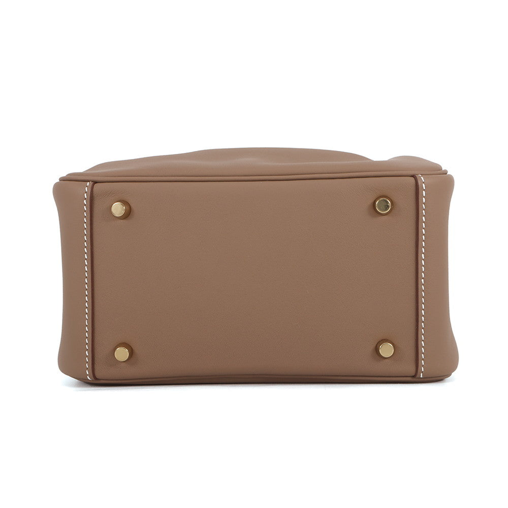 HERMES Lindy Etoupe Swift Leather Size Mini