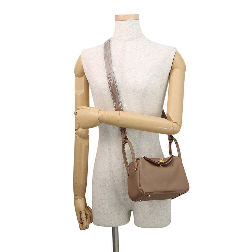 HERMES Lindy Etoupe Swift Leather Size Mini