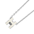 HERMES Pop Ash Necklace Size Mini White Gold Plated Lacquer