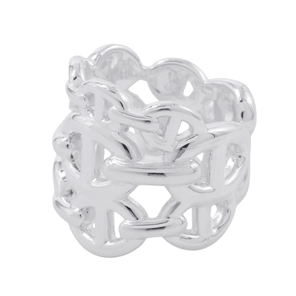 HERMES Chaine d'Ancre Anchene Ring Size GM/49/#9 SV925