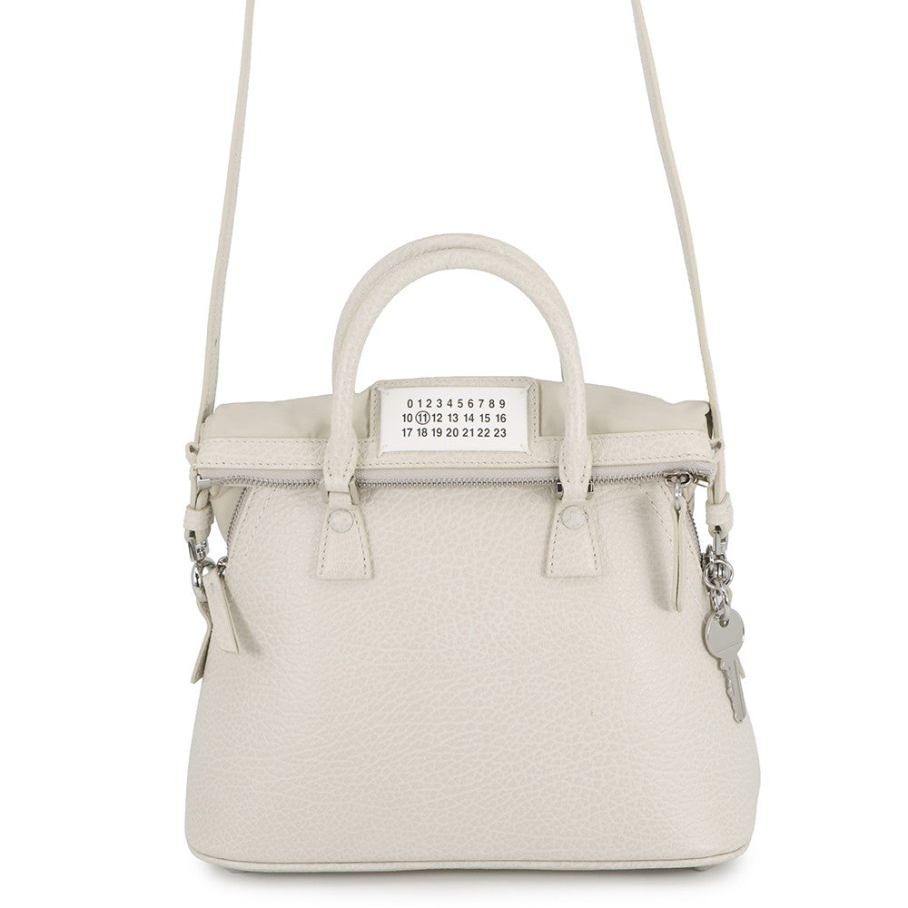 Maison Margiela Maison Margiela 5AC 2WAY Handbag Off-whiteS56WG0082P0396T2003 Leather Nylon Size Mini