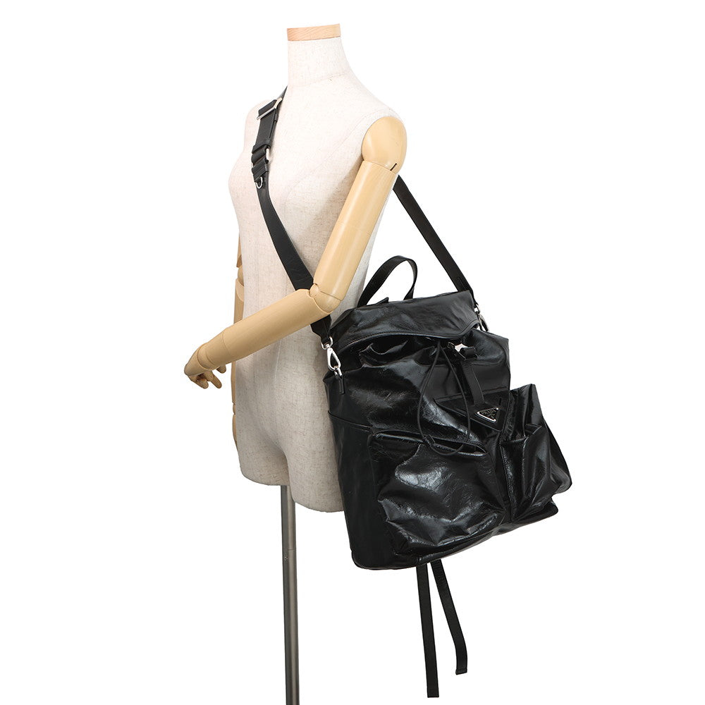 PRADA Softlooks Backpack Black2VZ108 Leather